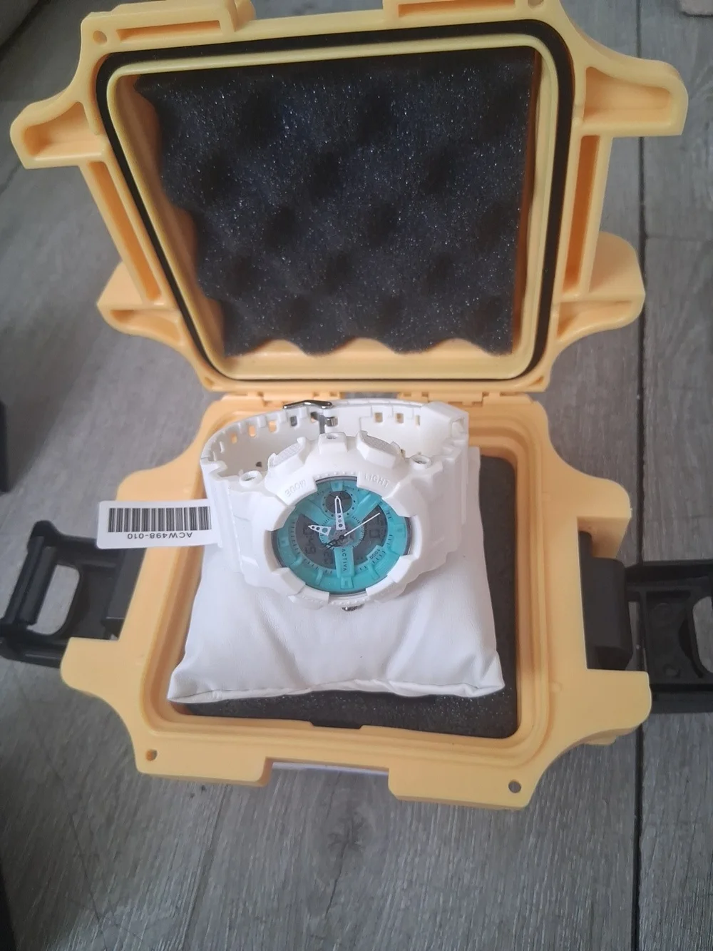 Activa x Invicta Pixel 50mm Watch ACW498-010 White/Turquoise Dial + Heavy Yellow